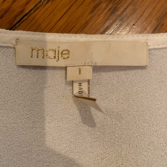 Maje White Long Sleeve Top Size 1/Small - Picture 4 of 8